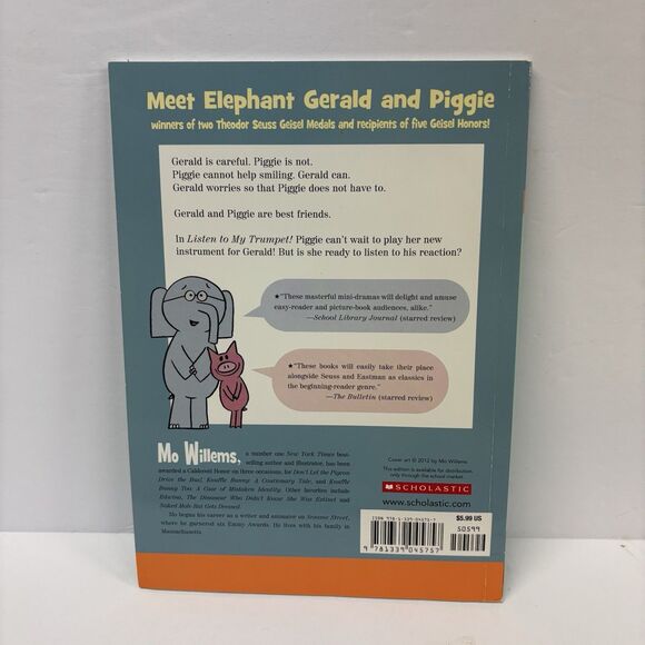 Mo Willems Listen To My Trumpet! Book NEW Elephant Gerald and Piggie - Picture 2 of 2